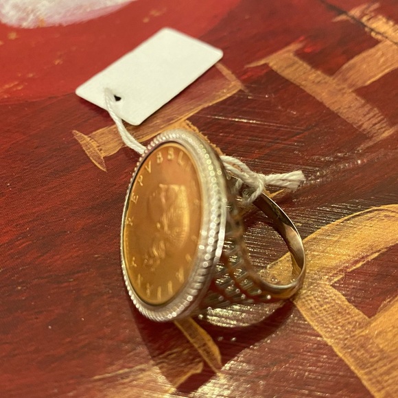 925 Sterling Silver Authentic Italian Coin Ring - Picture 7 of 10
